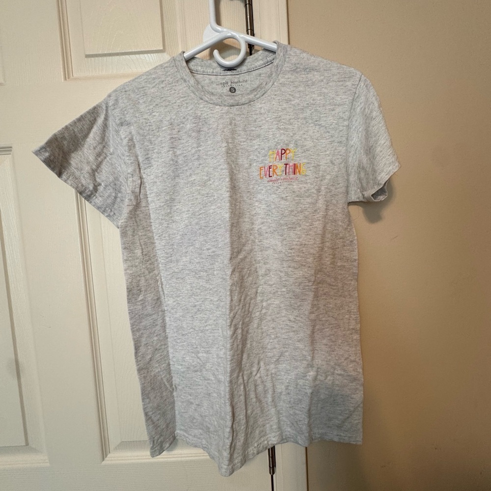 Simply Southern Gray T-Shirt happy everything holiday